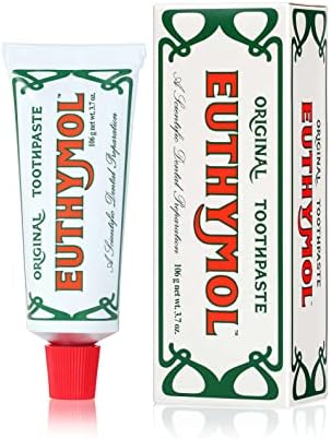 [Euthymol] פורמולה טבעית ללא פרחים/טעם מנטה חזק לנשימה טרייה, 3.7 גרם | משחת שיניים ורודה קלאסית לנשימה